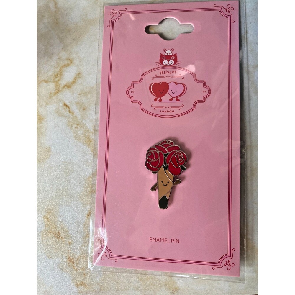 NEW Genuine Jellycat Amuseables Rose Bouquet Enamel Pin Badge